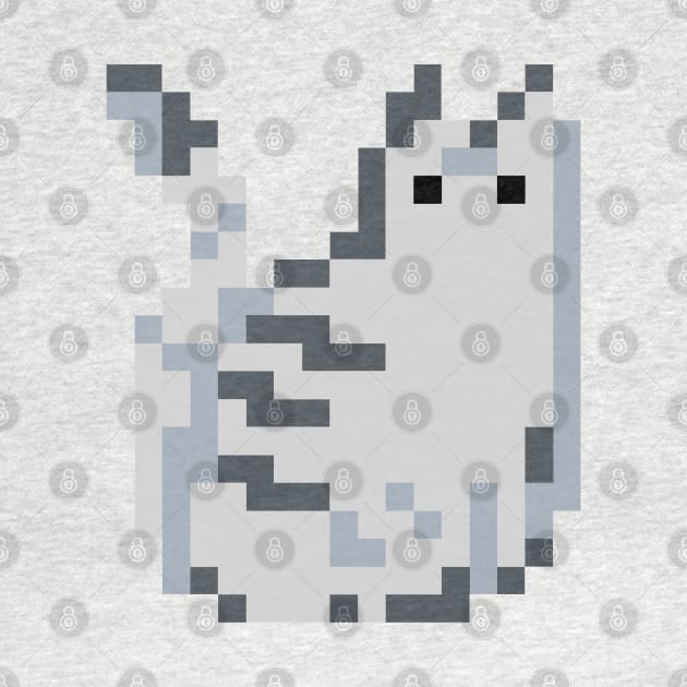 Cat Pixel Art - grey teal by Uwaki